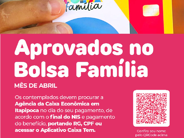 Prefeitura de Amontada divulga Lista de aprovados do Programa Bolsa Família.